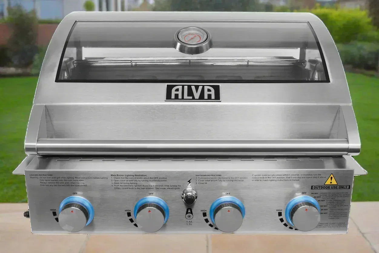 Alva Mojave 4-Burner Glass Hood Drop-In Gas BBQ Guards On Duty Security