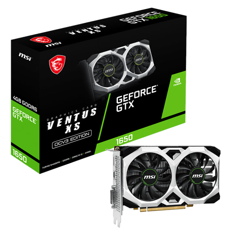 MSI Nvidia GeForce GTX 1650 D6 VENTUS XS OCV3 4GB GDDR6 128-BIT Graphics Card - Guards On Duty Shop & Security Guards