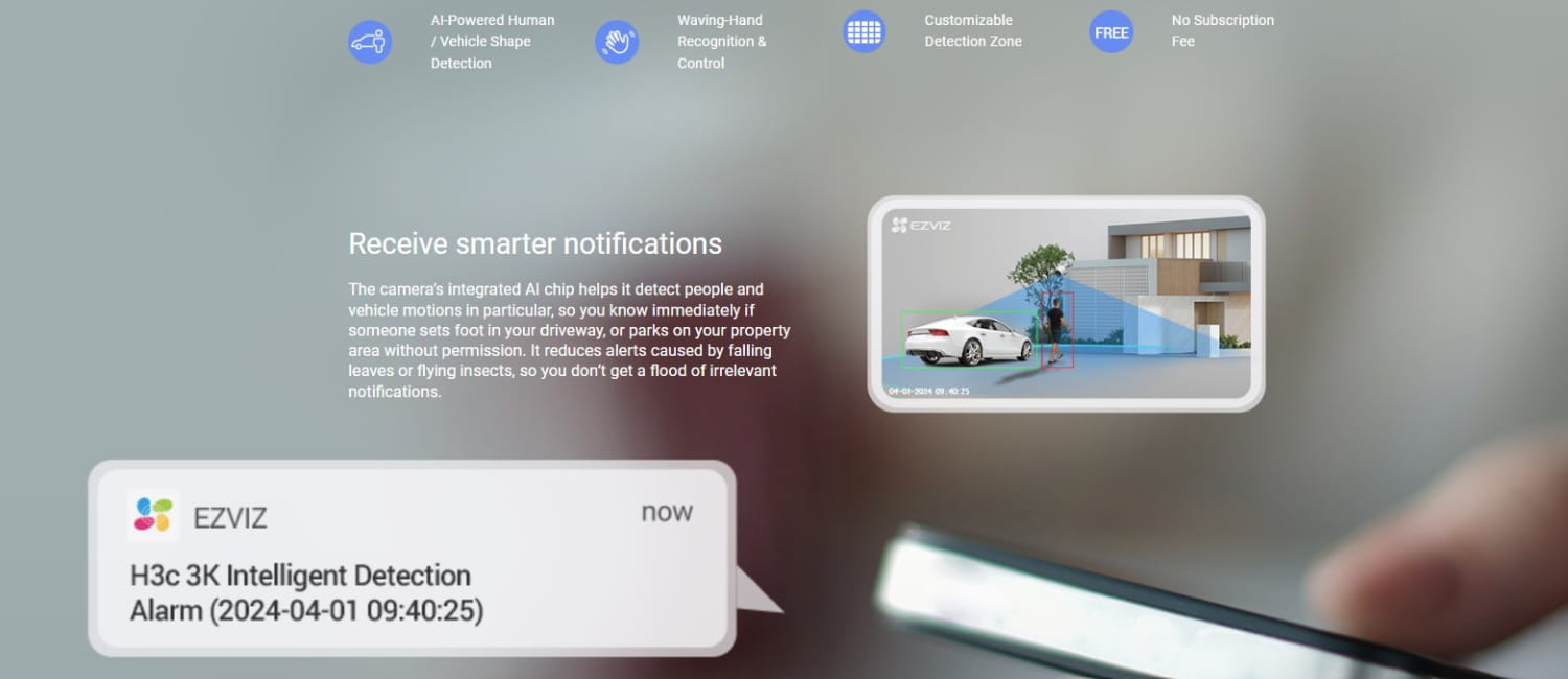 EZVIZ H3C 3K (5MP) Wi-Fi AI Smart Home Camera
