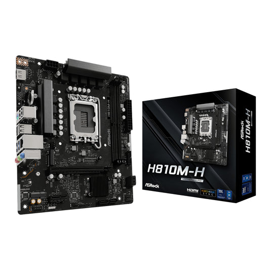 ASRock H810M-H Intel LGA1851 Micro ATX Motherboard - Black - Guards On Duty Shop & Security Guards