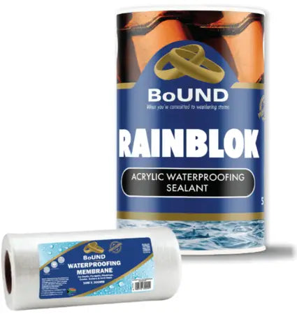 Bound Rainblok - Acrylic Waterproofing Sealant 5 Litre Black + Waterproofing Membrane