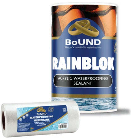 Bound Rainblok - Acrylic Waterproofing Sealant 5 Litre Grey + Waterproofing Membrane