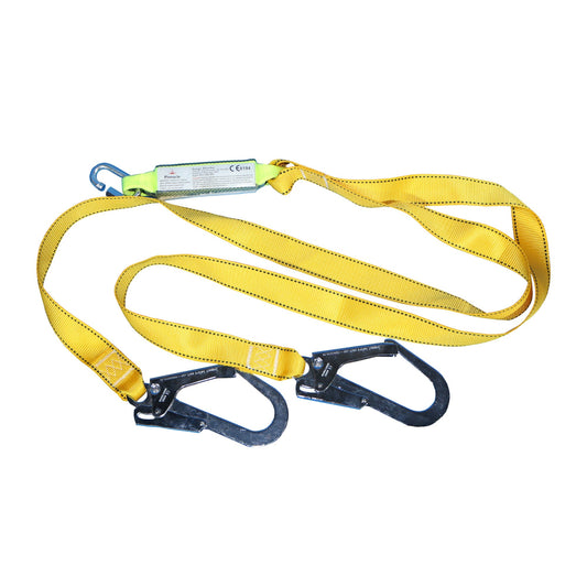Pinnacle Double Lanyard with Shock Absorber & Scaffold Hook