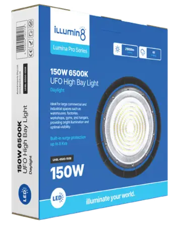 Highbay 150W / 6kva Surge / IP65 / 80 000hrs / 90 Degree / Illumin8