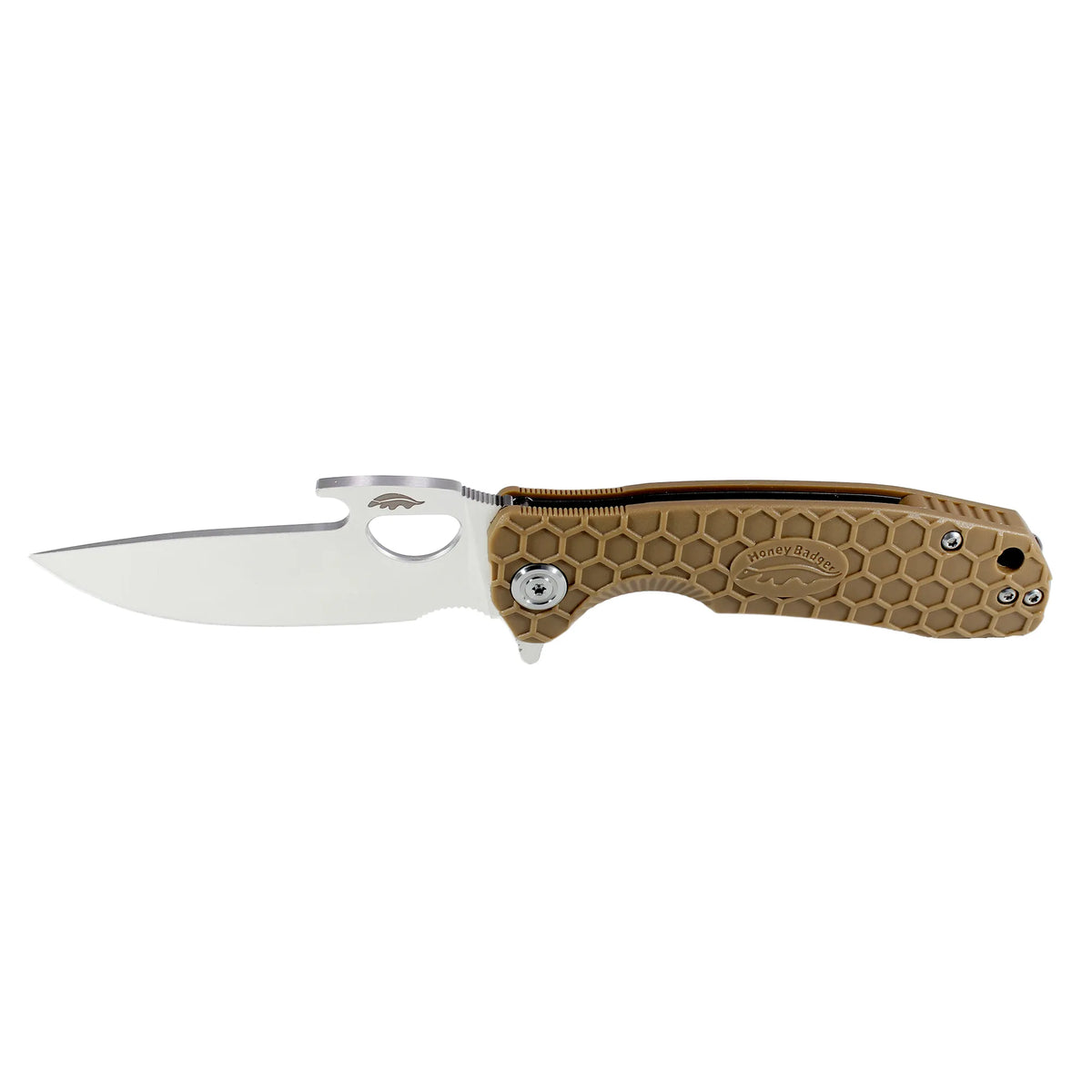 Honey Badger Opener 8Cr13MoV - Large - Tan