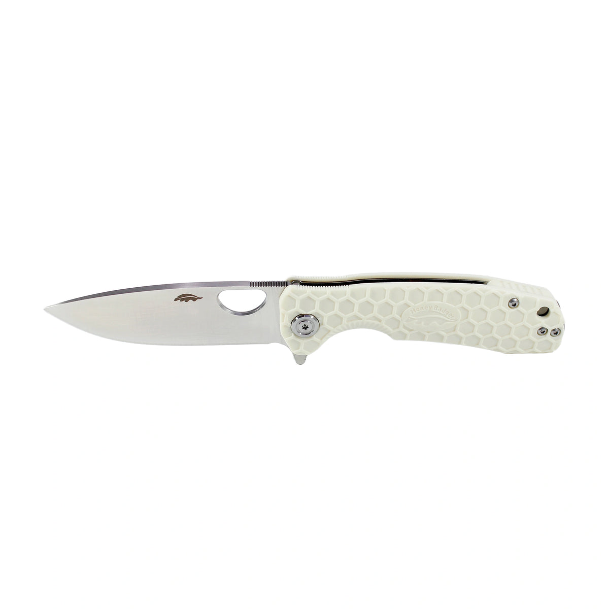 Honey Badger Flipper D2 - Medium (No Choil) - White