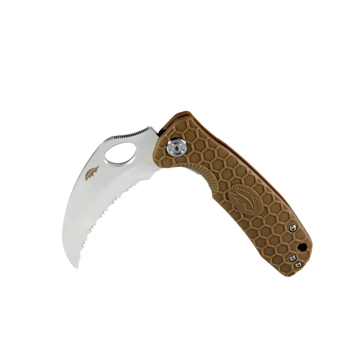 Honey Badger Claw Serrated 8Cr13MoV - Large - Tan