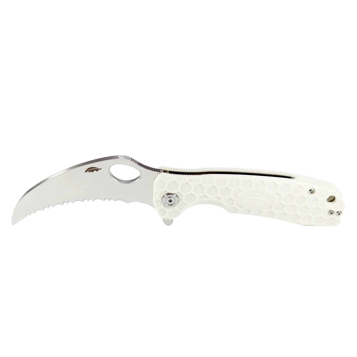 Honey Badger Claw Serrated 8Cr13MoV - Large - White