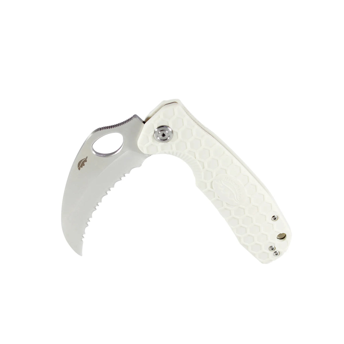 Honey Badger Claw Serrated 8Cr13MoV - Large - White