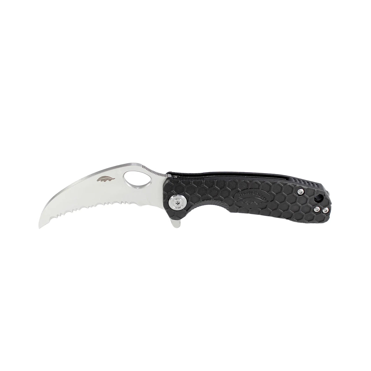 Honey Badger Claw Serrated 8Cr13MoV - Small - Black