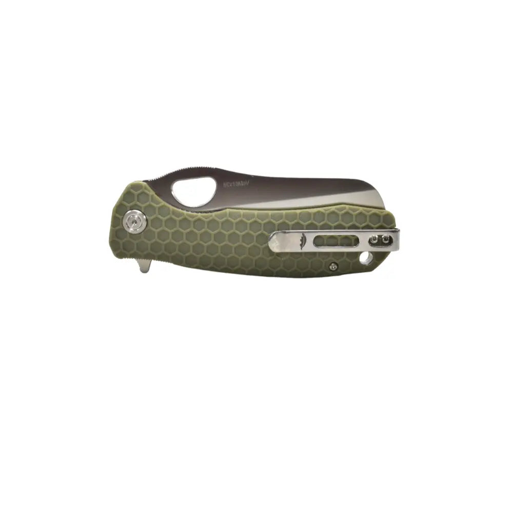 Honey Badger Rescue Serrated 8Cr13MoV - Large - Green