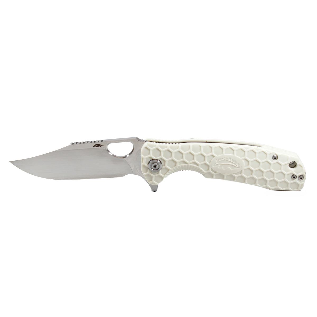 Honey Badger Clip Point 8Cr13MoV - Large - White