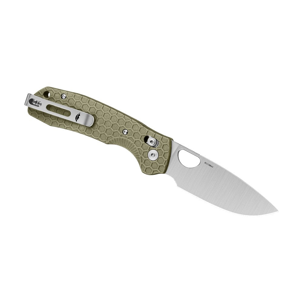 Honey Badger Cross-Bolt Drop-Point 8Cr13MoV - Med/Small - Green