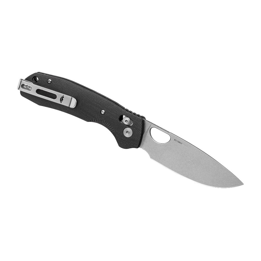 Honey Badger Limited Edition Stone Washed Cross-Bolt Drop-Point 8Cr13MoV G10 Black - Med/Large