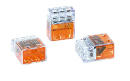 Helacon Connector 3 Way 0.5 To 2.5mm Wire Orange / 5 Pack (4 Pack)