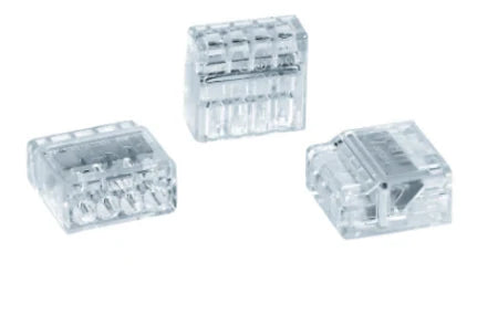 Helacon Connector 4 Way 0.5 To 2.5mm Wire Clear / 5 Pack (4 Pack)