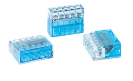 Helacon Connector 5 Way 0.5 To 2.5mm Wire Blue / 5 Pack (2 Pack)