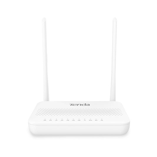 Tenda HG6 - TENDA FTTH GPON 4 PORT 10/100 300MBPS WIRELESS ROUTER 1XGE PORT AND 3XFE PORT 2x6dBi EXTERNAL HIGHGA