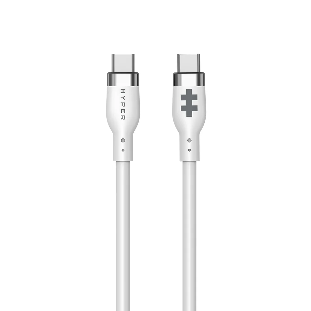 Targus HyperJuice 1m Silicone  USB-C to USB-C 240W Charging Cable - White. - Guards On Duty Shop & Security Guards