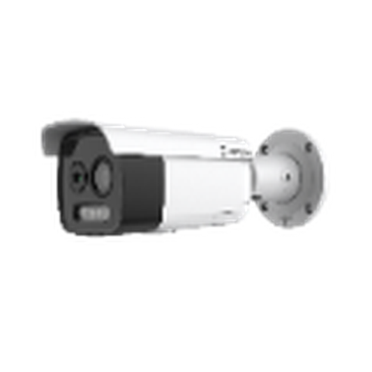 Hikvision dual-lens Guanlan thermal, 10mm thermal lens, 12mm optical lens, Guanlan AI analytics, 80m hybrid-light, 12VDC/POE