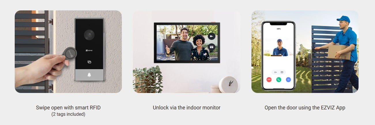 EZVIZ HP5 2MP Smart Home Video Door phone Remote Door/Gate Unlock system