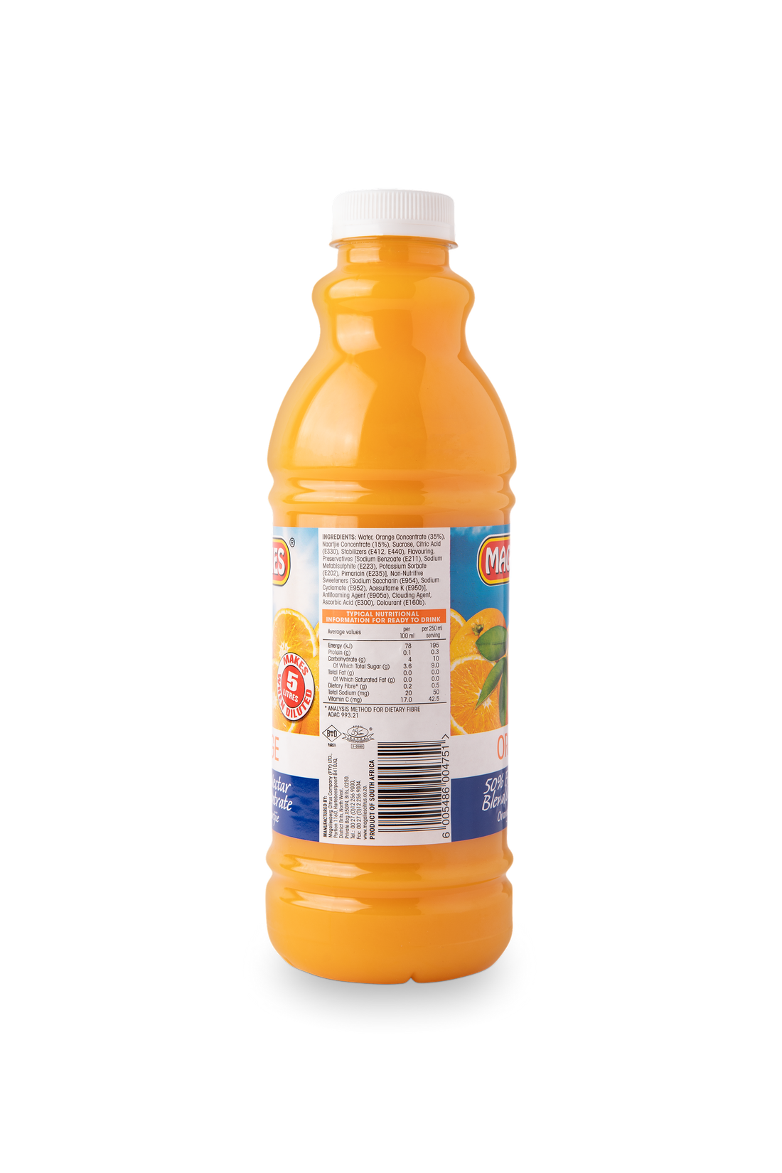 6 x MAGALIES 1 liter Orange 50% Concentrate (Sold 6x 1L Per Case) - Magalies Nectar Juice