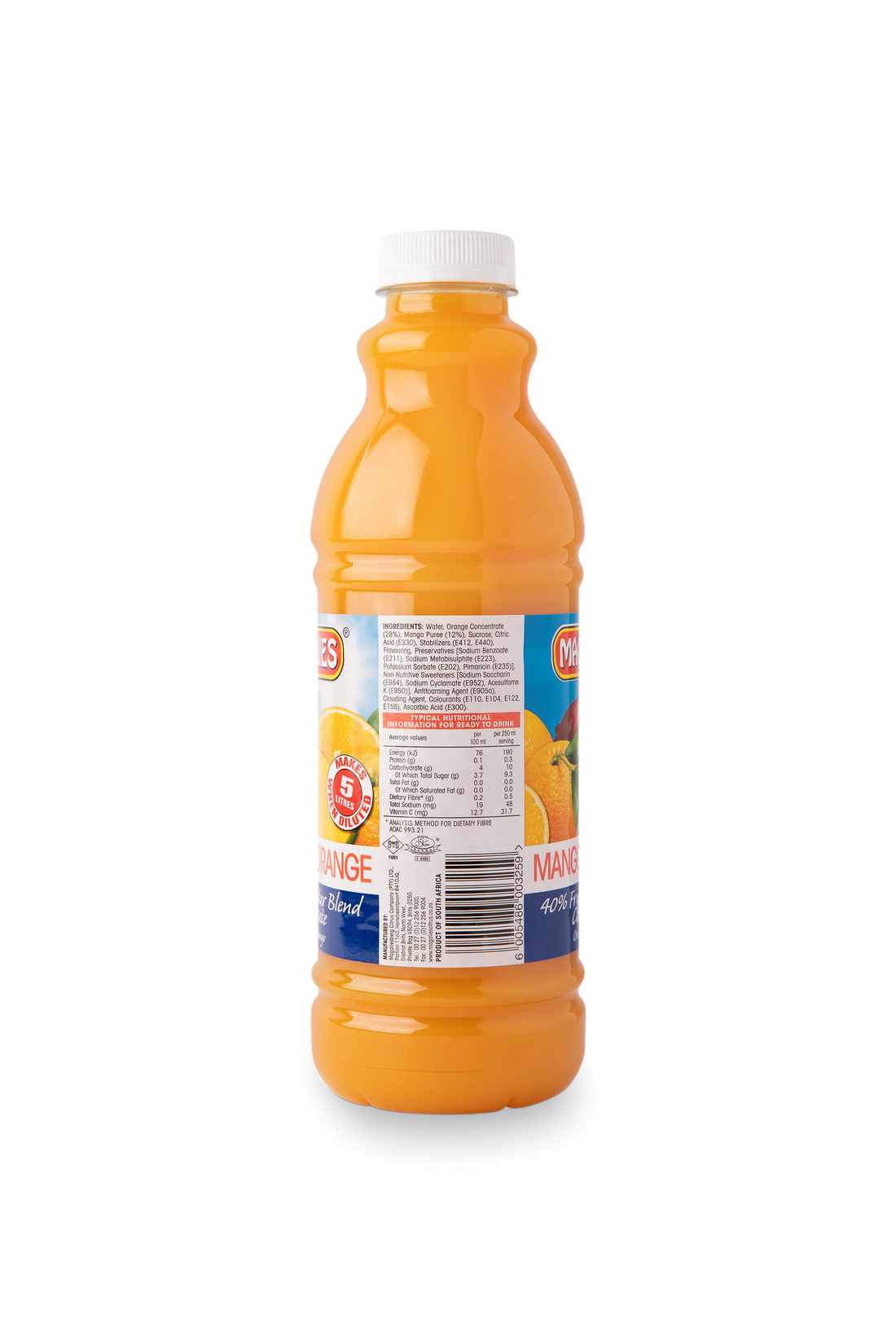 6 x MAGALIES 1 liter Mango / Orange Punch 40% (Sold 6x 1L Per Case) - Magalies Nectar Juice
