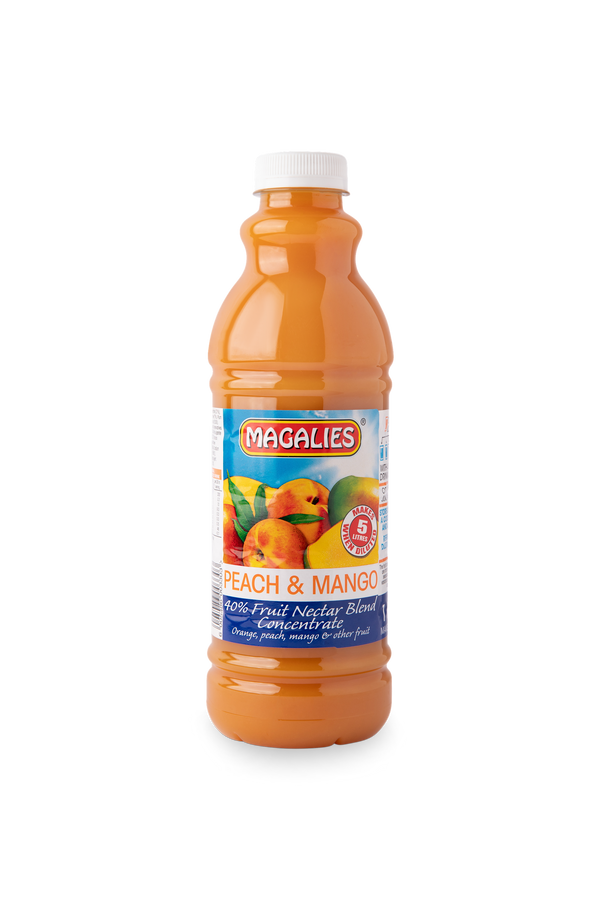 6 x MAGALIES 1 liter Peach & Mango 40% Concentrate (Sold 6x 1L Per Case) - Magalies Nectar Juice