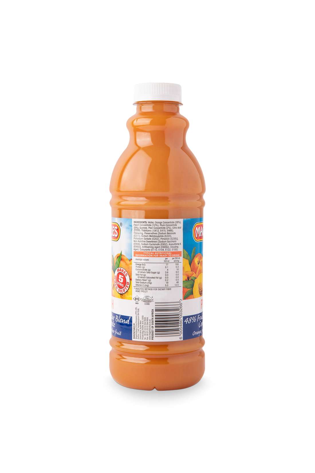 6 x MAGALIES 1 liter Peach 48% Concentrate (Sold 6x 1L Per Case) - Magalies Nectar Juice