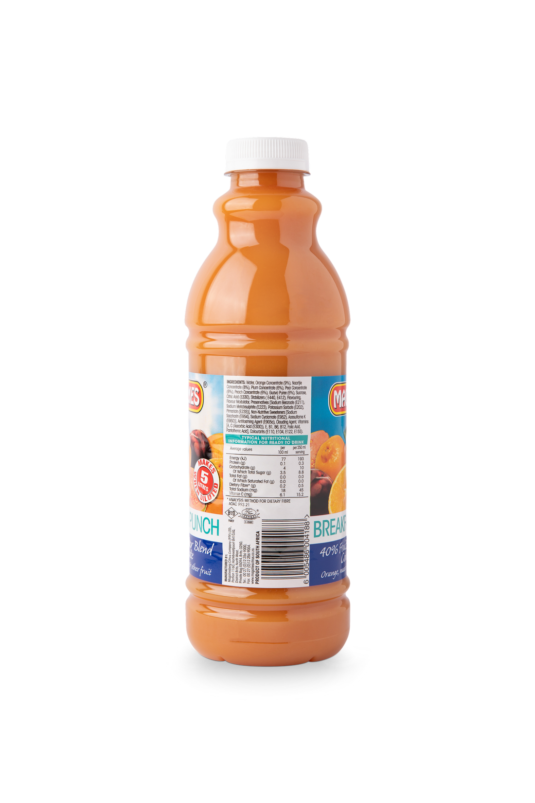 6 x MAGALIES 1 liter Breakfast Punch 40% (Sold 6x 1L Per Case)