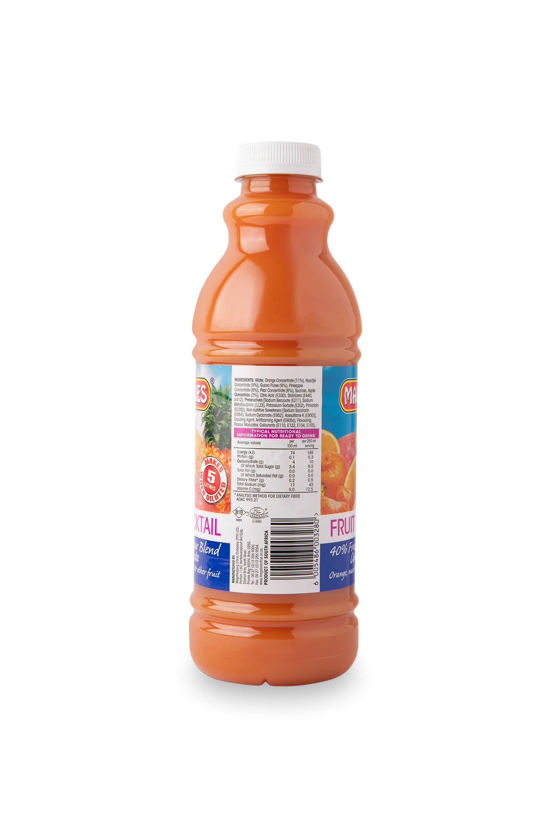 6 x MAGALIES 1 liter Fruit Cocktail 40% Concentrate (Sold 6x 1L Per Case) Magalies Nectar Juice