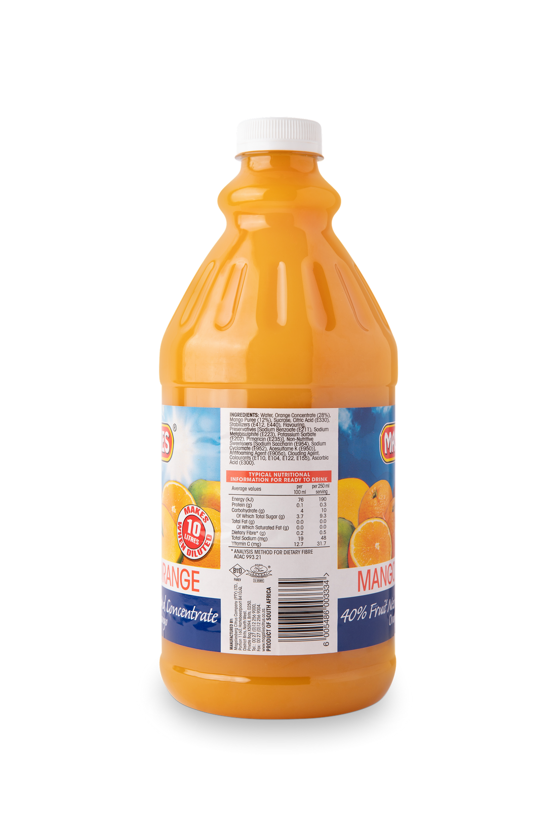 4 x MAGALIES 2 liter Mango & Orange 40% Concentrate (Sold 4 X 2L Per Case) Magalies Nectar Juice