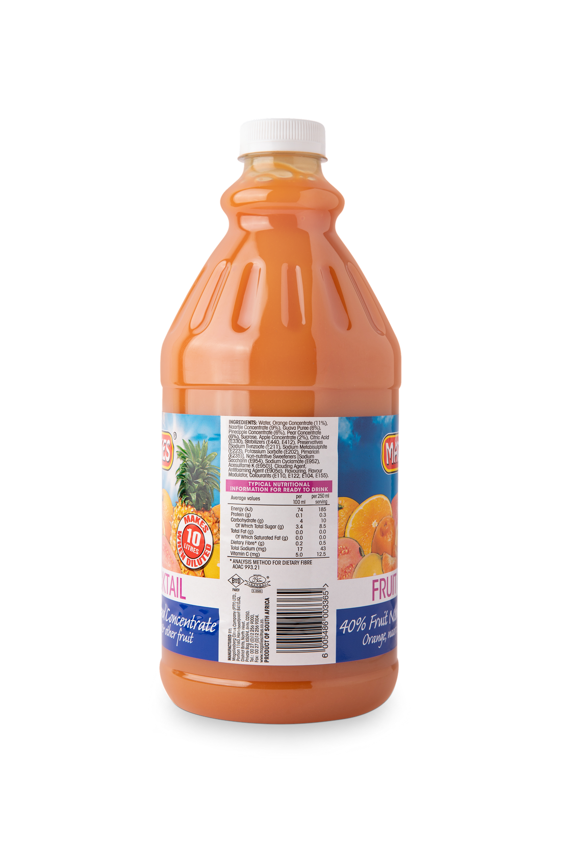 4 x MAGALIES 2 liter Fruit Cocktail 40% Concentrate (Sold 4 X 2L Per Case) Magalies Nectar Juice