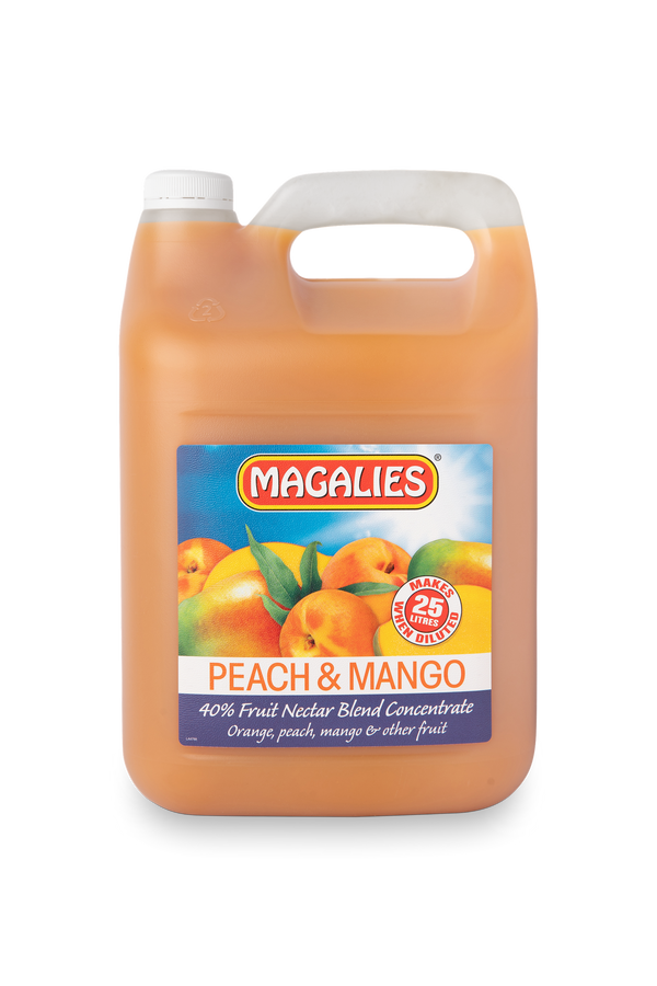 2 x MAGALIES 5 liter Peach Mango 40% (Sold 2x 5L Per Case) Magalies Nectar Juice