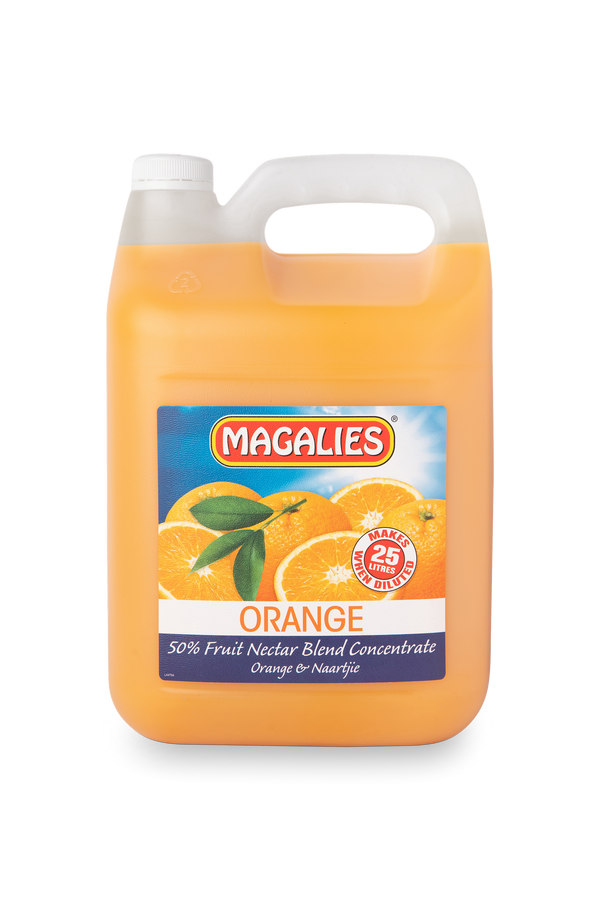2 x MAGALIES 5 liter Orange 50% (Sold 2x 5L Per Case) Magalies Nectar Juice