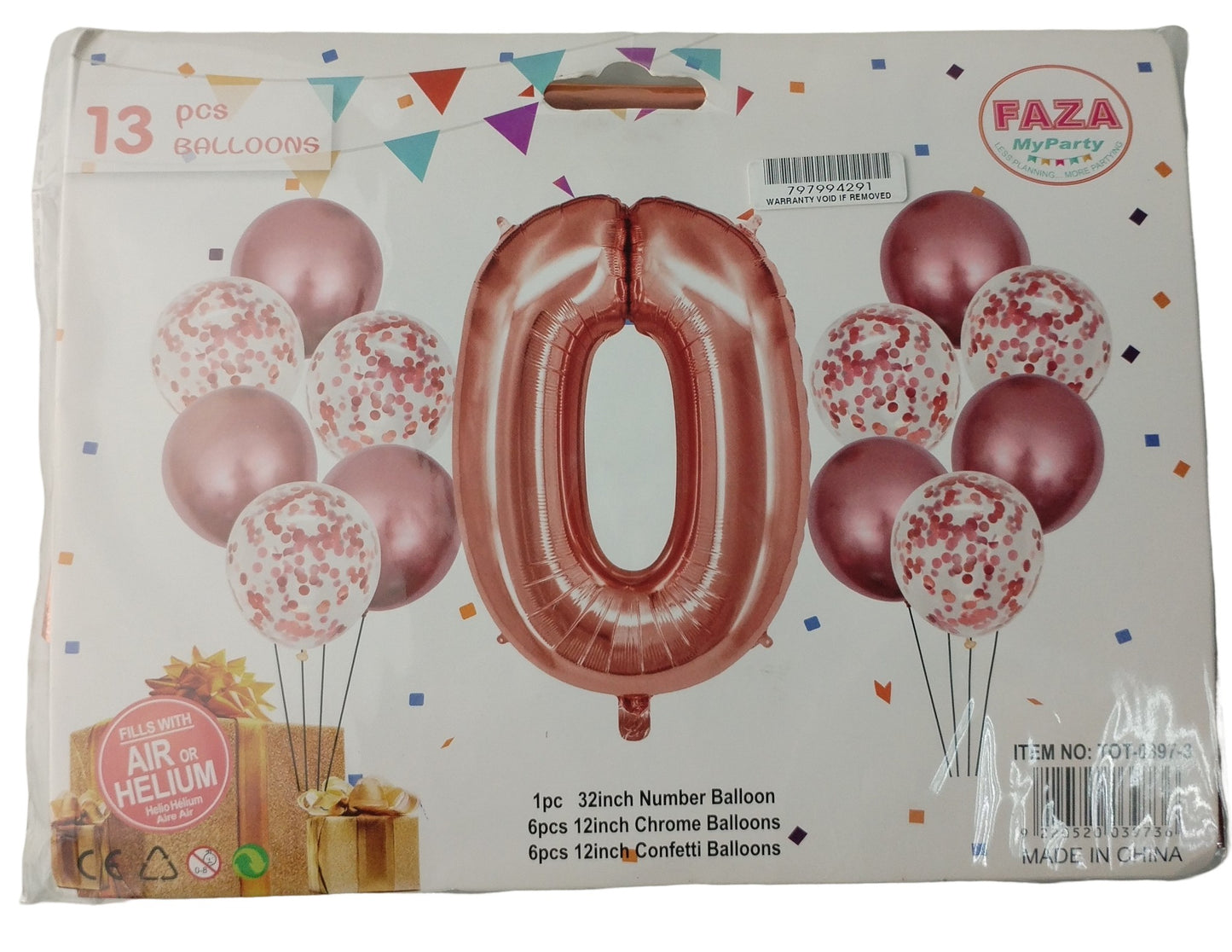 Casey 13Pc Rose Gold And White Balloon Set Nr 0