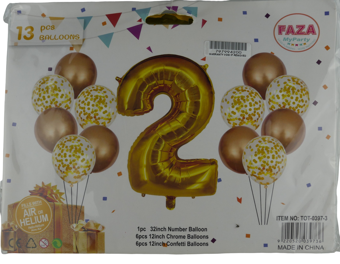 Casey 13Pc Gold And White Balloon Set Nr 2