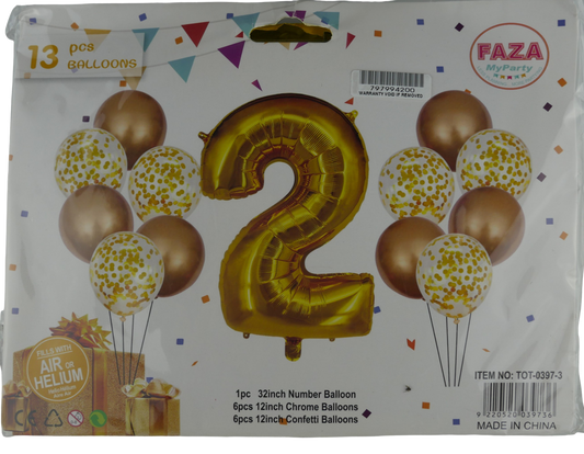 Casey 13Pc Gold And White Balloon Set Nr 2
