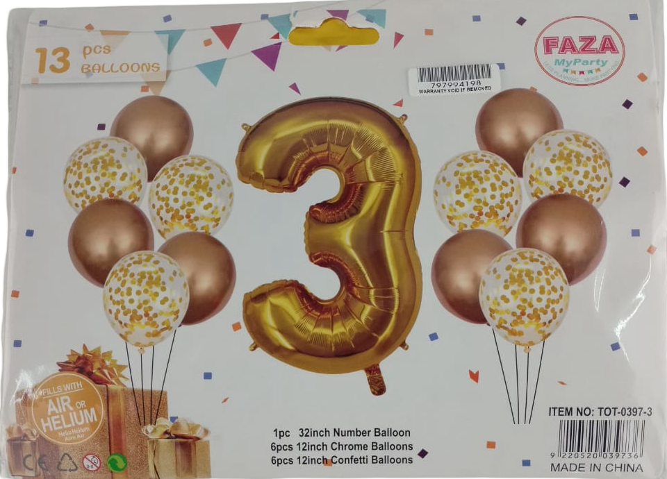 Casey 13Pc Gold And White Balloon Set Nr 3