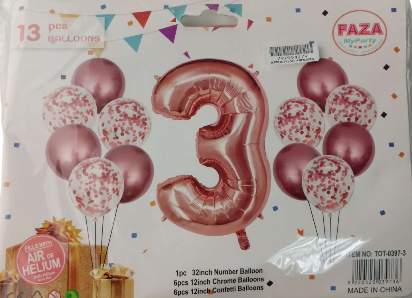 Casey 13Pc Rose Gold And White Balloon Set Nr 3