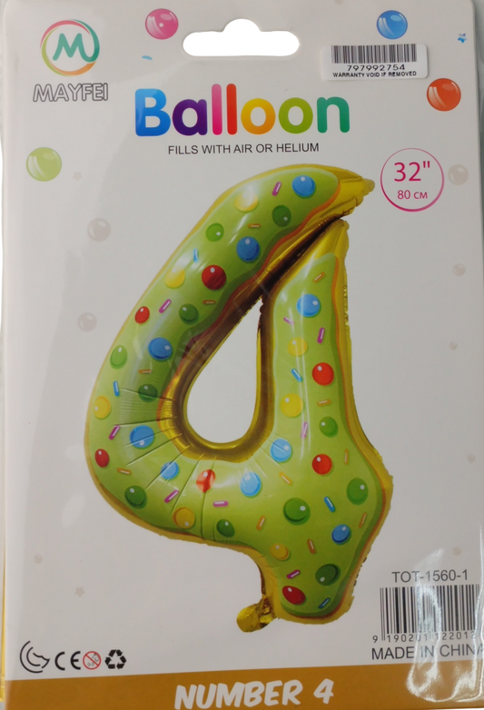 Casey 102Cm Donut Balloon Number 4