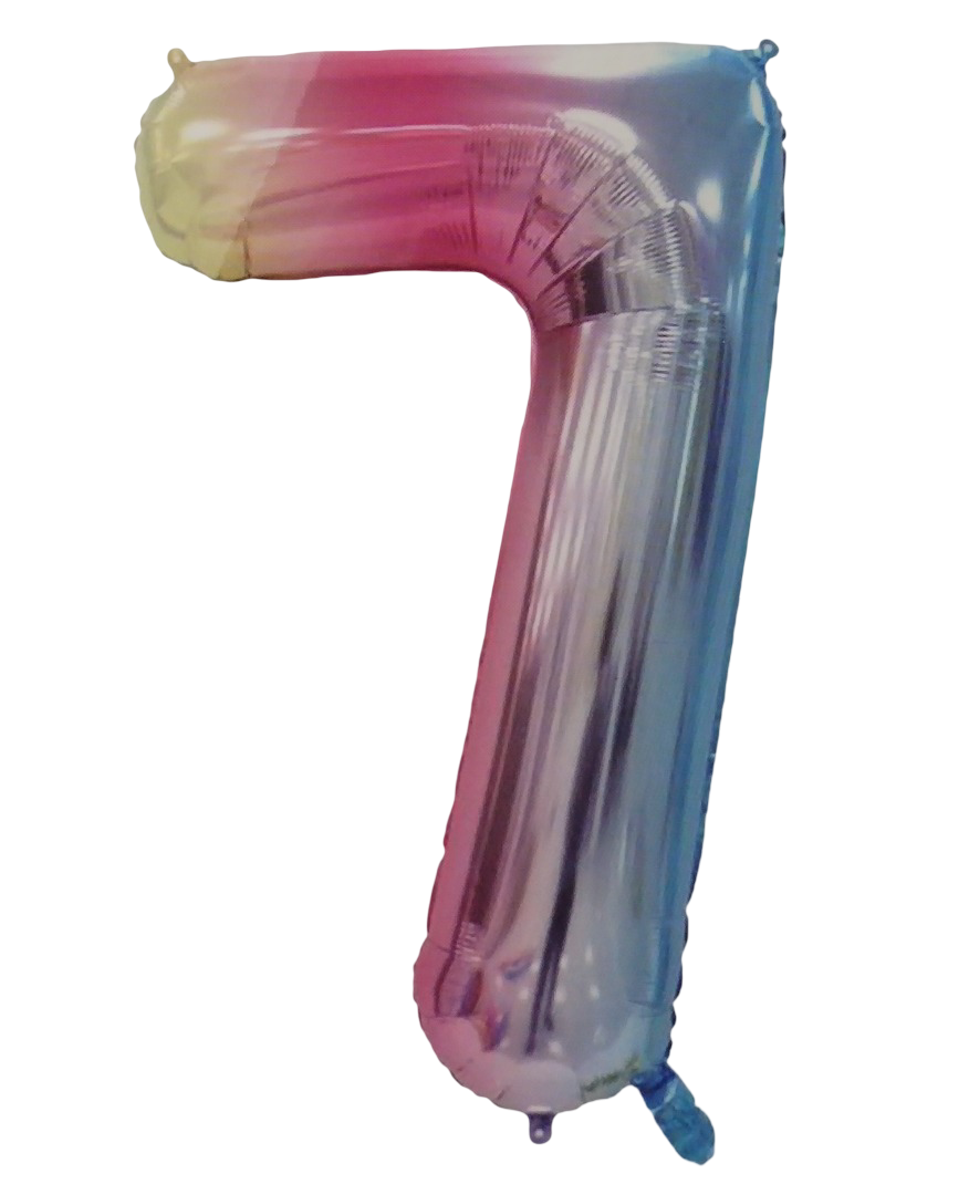 Casey 102Cm Rainbow Balloon Number 7