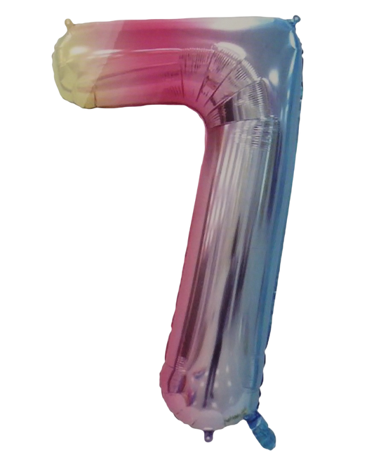 Casey 102Cm Rainbow Balloon Number 7