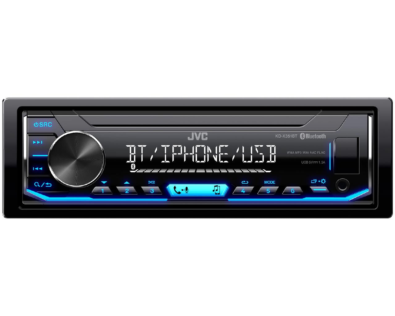 JVC KD-X351BT 1-Din Digital Media Receiver with Bluetooth