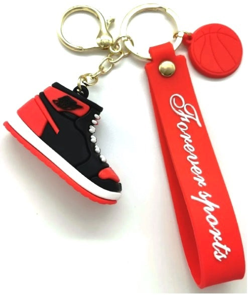 Casey High Top Mini Sneaker Design 3D Keychain Red And