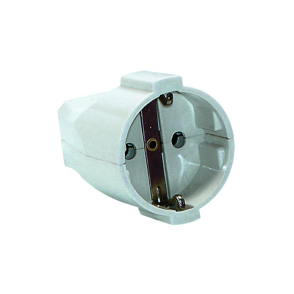 Socket 10/16a Shuko Female White — LinkQnet | Guards on Duty Shop