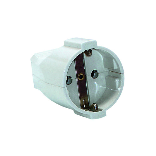 Socket 10/16a Shuko Female White — LinkQnet | Guards on Duty Shop