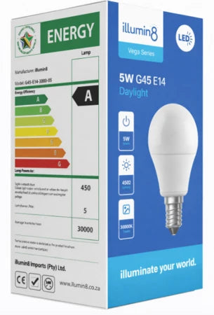 G45 LED Lamp 5W E14 Daylight Illumin8 (6 Pack)
