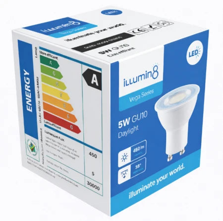 GU10 LED Lamp 5W Daylight 38 Angle Illuming8 (10 Pack)