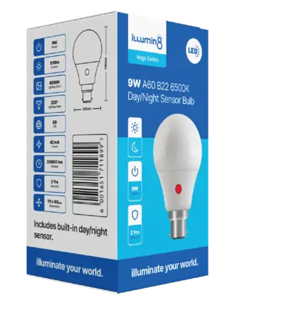Sensor Lamp A6 09W B22 Daylight Illumin8